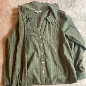 Madewell blouse. Green. Never worn